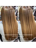 髪質改善大人女性ツヤ髪ストレートナチュラルハイライトロング