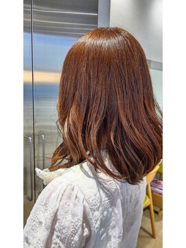 オーガニック リブ 川越(organic+live) ２０代３０代大人可愛いナチュラルブラウンボブ耳掛け透明感