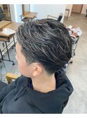 メンズショート×ハイライトカラー