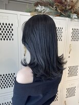 ユニ 表参道(uni)&nbsp;uni新野　　ブルーブラック　ミディアムヘア