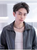 アッシュブラックマッシュパーマ刈り上げツーブロック