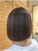 大人ボブ/ベージュ/ハイライト/透明感/髪質改善トリートメント