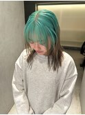 ミディアムレイヤールーツカラーグリーンデザインカラー袋町
