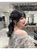 韓国ヘア 透明感グレージュ シースルーバング おくれ毛
