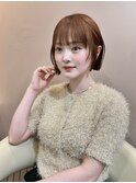 前髪顔まわりボブレイヤーボブ顔まわり縮毛矯正haruhi