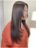 ロングレイヤー/顔回りレイヤー/ナチュラルストレート
