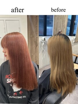 イノセンス 西宮北口店(innocence) 【innocence】ケアブリーチ/暖色カラー/オレンジブラウン