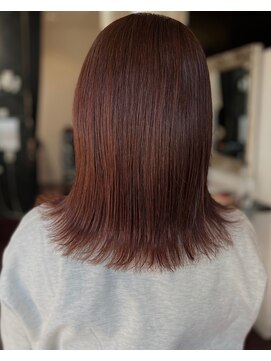 ローレン(LOREM) 似合わせカットIラインミディアム×ブラウンピンク1.10