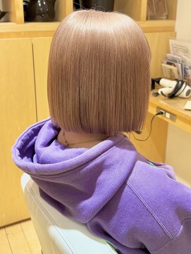オーガニックエコ 川越(organic+eco) ミルクティーベージュブロンドボブでイメチェン