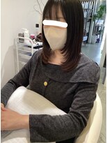 シプ 丸亀(sip)&nbsp;顔周りカットハッシュカット　ダークブラウン　ワンホンレイヤー