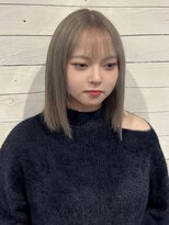 ルノン フィージュ(LUNON fieju)&nbsp;黒髪クラゲヘアーオリーブグレー小顔ココアベージュ