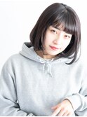 暗髪ネイビーカラー♪【イルミナカラー】×耳かけフレンチボブ♪