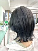 鬼くびれ切りっぱロングボブ!!人気ブルーグレー!