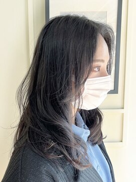 ミュラ(mulah) 暗めでも透明感カラーアッシュグレージュ*かき上げ前髪スタイル