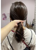 【モモカ】簡単アレンジ☆コテ巻き風パーマ