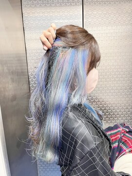 ファイブバイジエクト 堀江(FIVE by The Ect) インナーカラー×マリンユニコーン