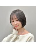 ショートボブマッシショート/前髪/イメチェン/グレージュカラー