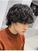 マッシュウルフ波巻きスパイラルパーマシャドウツイスパ緩め束感