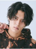 センターパート/波巻きパーマ/スパイラルパーマ/men's