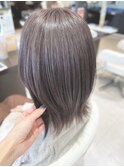 透明感アッシュグレージュカラー