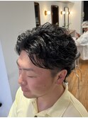 MEN’S/サーフカール/刈り上げセンターパート/表参道駅/青山 