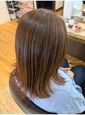 夏に合う立体感ある透明感カラー するんとした髪質改善ケア