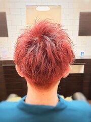 赤髪×刈り上げツーブロックショート<理容室>[日暮里/床屋]