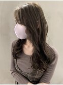 顔周りくびレイヤー透明感アッシュオリーブミルクティーアッシュ