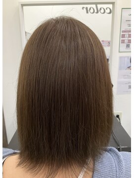 ビーズカラー 鶴岡エスモール店 【B'ｓ】20代30代40代人気◎艶×フォギーアッシュ/セミロング