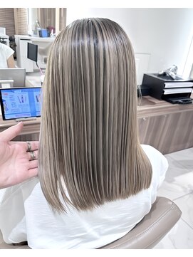 アッシュ 大宮店(Ash) セミディミルクティー髪質改善バレイヤージュ