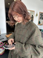 ヘアメイク エイト キリシマ(hair make No.8 kirishima)&nbsp;オレンジブラウン　オレンジベージュ　ブリーチなしオレンジ