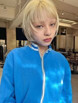 ミンクス渋谷スマートサロン(MINX shibuya smart salon)&nbsp;シアーカラー ショート 姫カット ダークアッシュ 魅力倍増カール