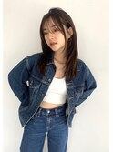 レイヤーカット×地毛風ダークグレー