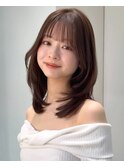 レイヤーカット/ミディアムレイヤー/前髪カット/前髪/イメチェン