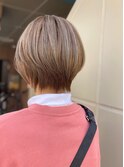 ◎ハイライト×グレージュ　ショートボブ