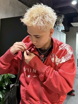 ラベル 渋谷(LAVEL) スパイキーショート/ブロンドカラー/メンズハイトーン/渋谷