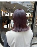 外ハネミディアムボブ/ボルドー