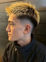 ディスイズバーバーセカンド(THIS IS BARBER 2nd)&nbsp;スパイキーショート ブリーチ イエローベージュ フェード
