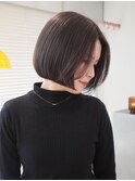 ボブ　暗髪カラー　グレージュ　ブリーチ履歴あり