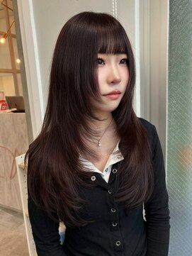ディーバ 横浜(D.I.E.V.A) 10代20代30代髪質改善顔周りレイヤーウルフカットピンクブラウン