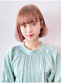 パッツンボブ_アースカラーくびれヘアツートンカラー_28913
