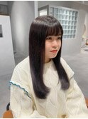 重めぱっつん/低めレイヤー/ダークカラー/グレージュ
