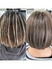 骨格補正カット+ハイライト(白髪ぼかしハイライト)￥17400[柏の葉]