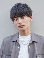 シティ(CITY) 小久保styleフェザーパーマグレーブルーカラー刈り上げショート