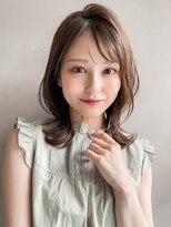 アグノス 青山(Agnos)&nbsp;前髪デジタルパーマサイドバングフェミニンロング薄めバング