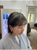 アンブレラカラー　耳かけショートボブ