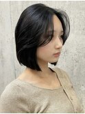 韓国ヘアグレージュカラーブリーチ無し髪質改善イヤリングカラー