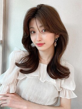 ラルユー 金山(LallYou) 大人かわいいくびれヘアセミロング × ミルクティーベージュ