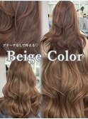 ヘーゼルベージュ　ブリーチなし　レイヤーカット　海外風