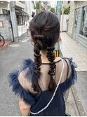 結婚式お呼ばれツインヘアアレンジ